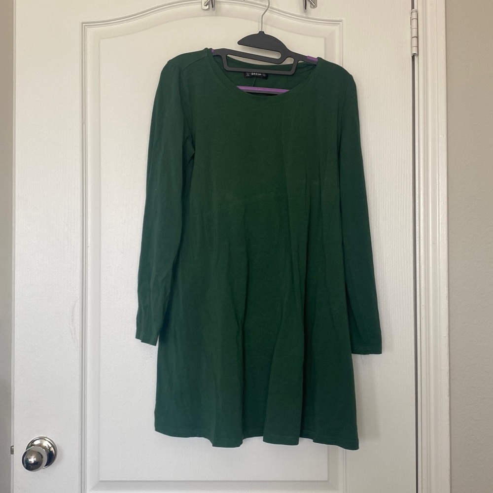 Long sleeve dress, dark green